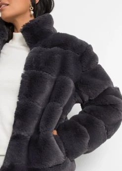 Discount Chaqueta de pelo sintético con cremallera Mujer Chaquetas Y Abrigos