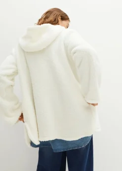 Hot Chaqueta de peluche, corte en A, con aberturas laterales Mujer Ropa Cómoda|Chaquetas Y Abrigos