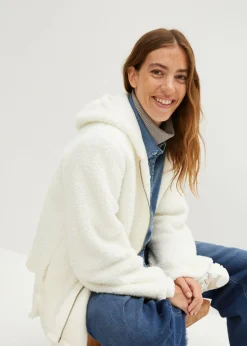 Hot Chaqueta de peluche, corte en A, con aberturas laterales Mujer Ropa Cómoda|Chaquetas Y Abrigos