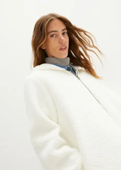 Hot Chaqueta de peluche, corte en A, con aberturas laterales Mujer Ropa Cómoda|Chaquetas Y Abrigos