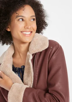 New Chaqueta de piel sintética, con forro Mujer Chaquetas Y Abrigos