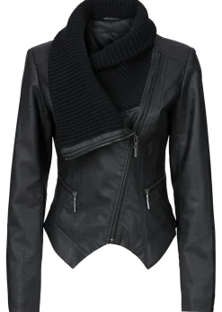 Outlet Chaqueta de piel sintética con cuello alto Mujer Chaquetas Y Abrigos