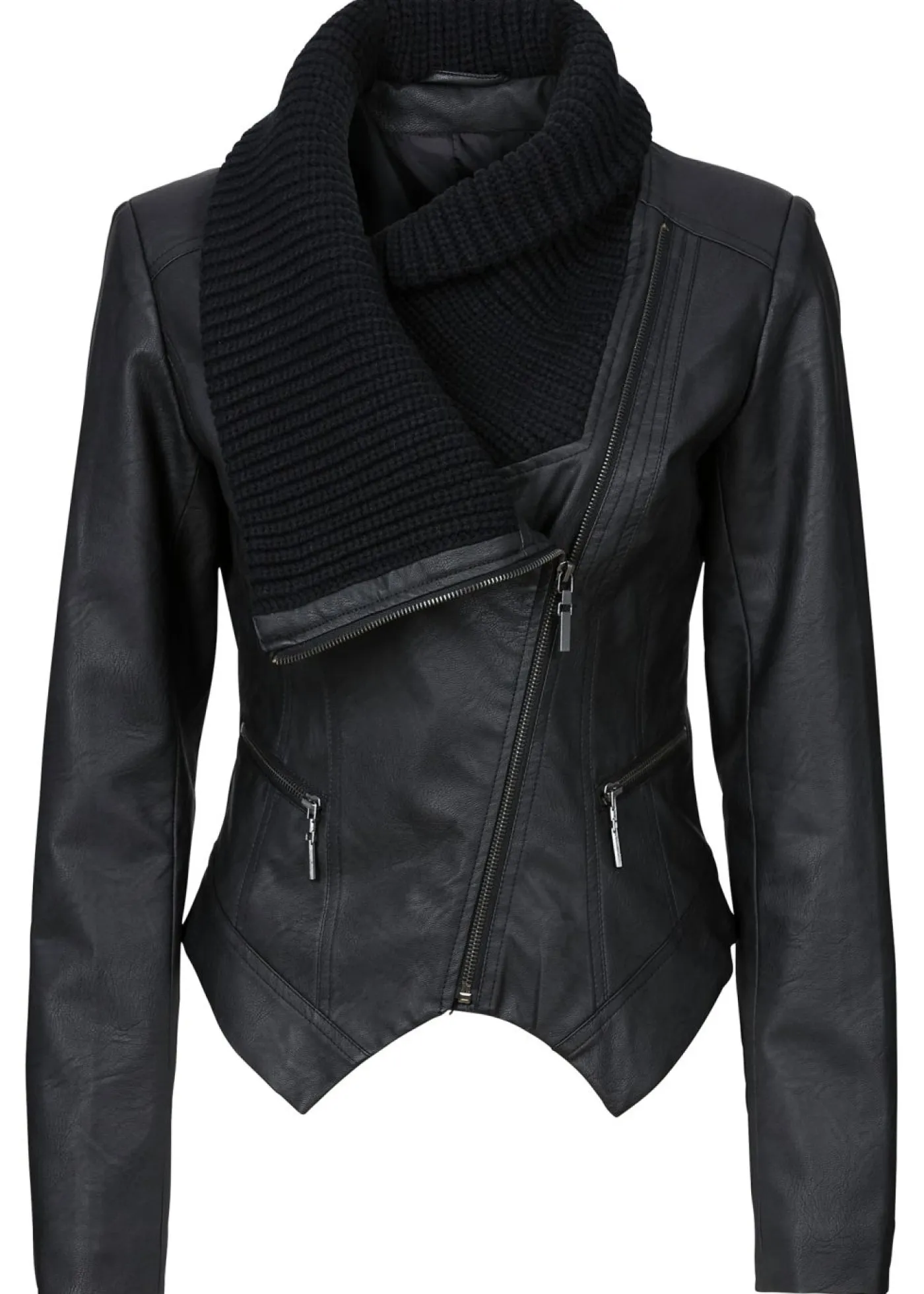 Outlet Chaqueta de piel sintética con cuello alto Mujer Chaquetas Y Abrigos