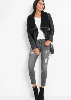 Outlet Chaqueta de piel sintética con cuello alto Mujer Chaquetas Y Abrigos