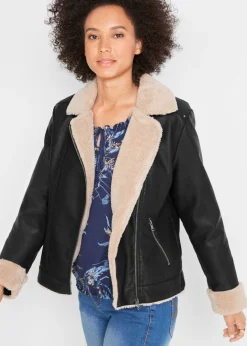 Hot Chaqueta de piel sintética, con forro Mujer Chaquetas Y Abrigos