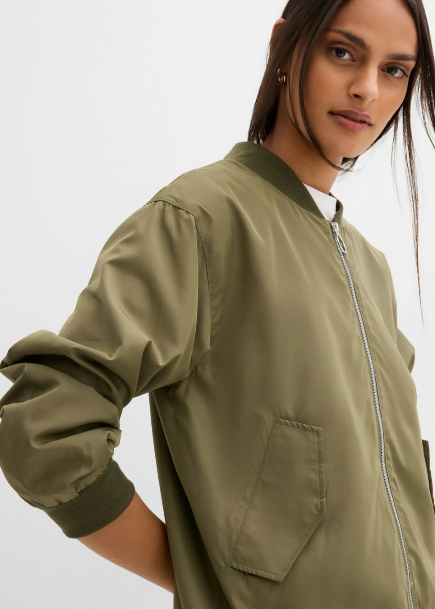 Outlet Chaqueta de piloto ancha con forro de leopardo Mujer Chaquetas Y Abrigos