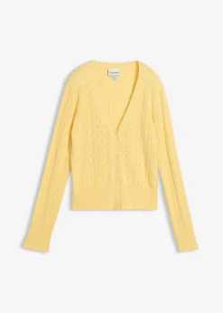 Discount Chaqueta de punto ajour con mezcla de seda Mujer Premium|Jerséis