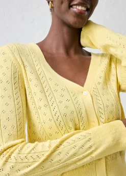 Discount Chaqueta de punto ajour con mezcla de seda Mujer Premium|Jerséis