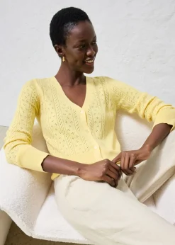 Discount Chaqueta de punto ajour con mezcla de seda Mujer Premium|Jerséis