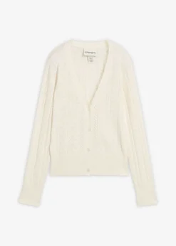 Outlet Chaqueta de punto ajour con mezcla de seda Mujer Premium|Jerséis