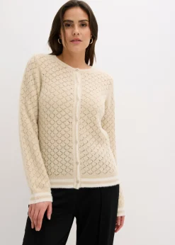 New Chaqueta de punto ajour con hilo suave Mujer Jerséis|Novedades