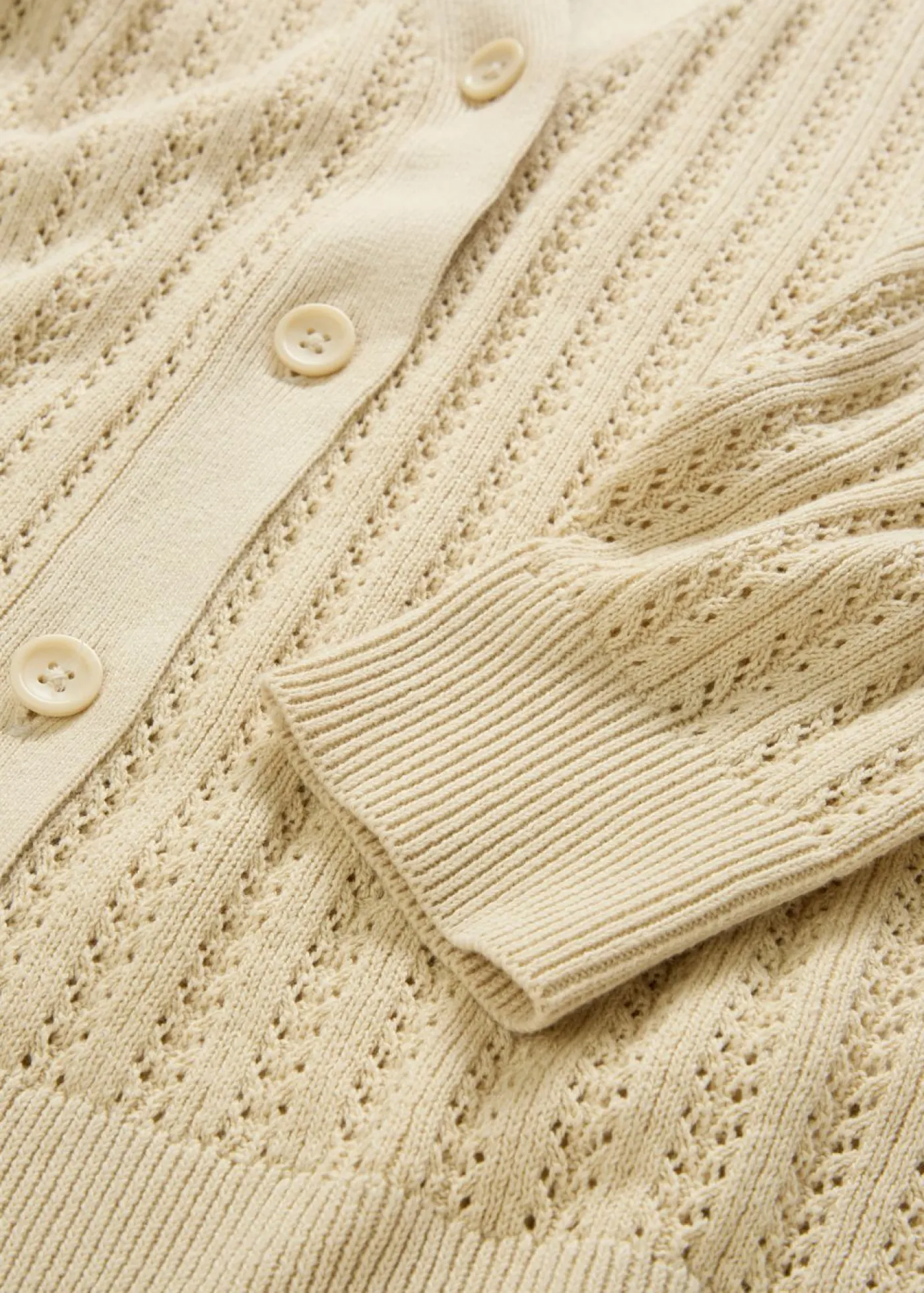 Hot Chaqueta de punto ajour con contenido de lino Mujer Premium|Jerséis
