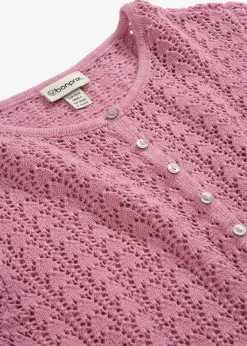 New Chaqueta de punto ajour de algodón puro Mujer Jerséis|Novedades