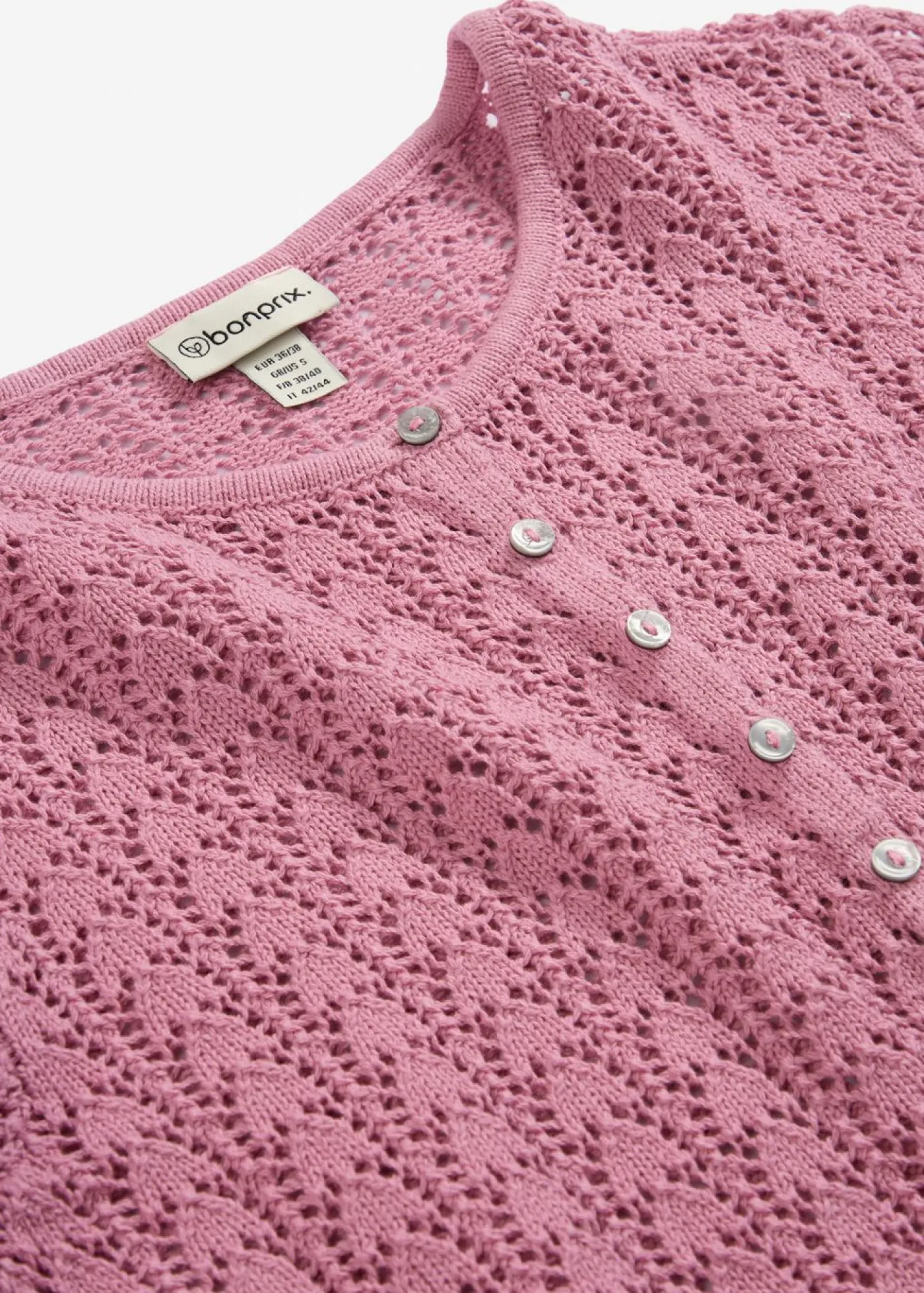 New Chaqueta de punto ajour de algodón puro Mujer Jerséis|Novedades
