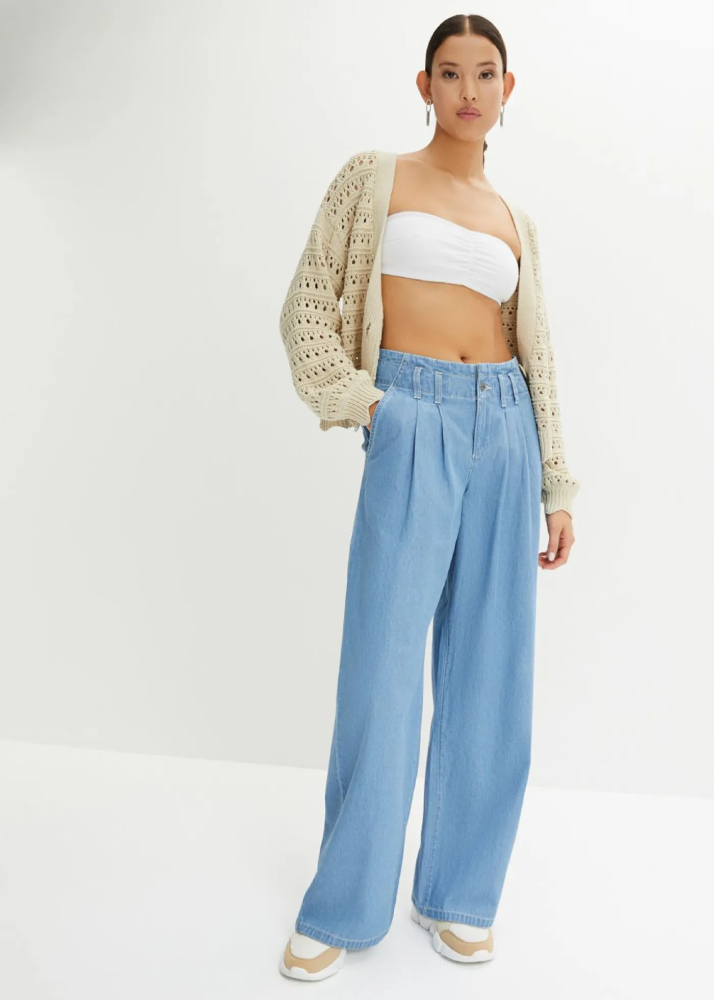 New Chaqueta de punto ajour de algodón puro Mujer Jerséis|Ropa De Punto