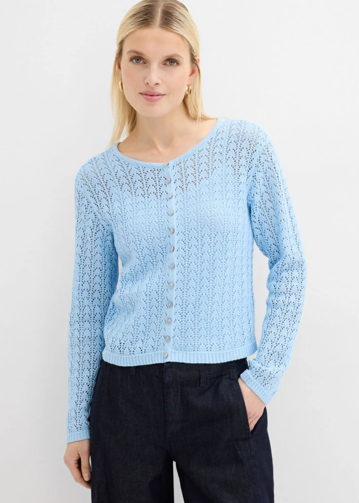 Best Chaqueta de punto ajour de algodón puro Mujer Jerséis|Novedades