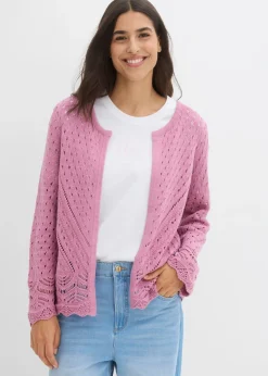 Hot Chaqueta de punto ajour de algodón puro Mujer Jerséis|Novedades