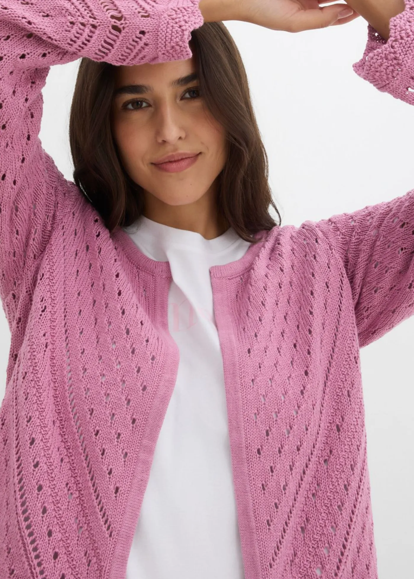 Hot Chaqueta de punto ajour de algodón puro Mujer Jerséis|Novedades