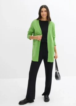 New Chaqueta de punto con bolsillos y manga larga Mujer Básicos|Jerséis