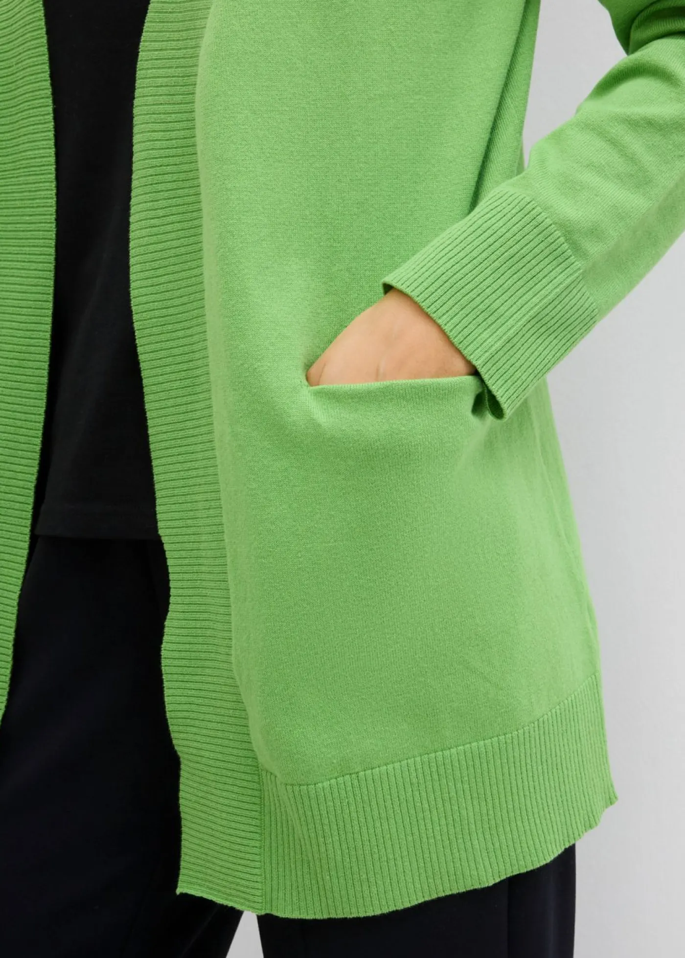New Chaqueta de punto con bolsillos y manga larga Mujer Básicos|Jerséis