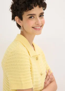 Chaqueta de punto con botones decorativos Mujer Jerséis|Ropa De Punto
