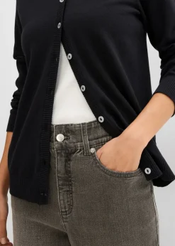 Online Chaqueta de punto con cuello redondo Mujer Básicos|Jerséis