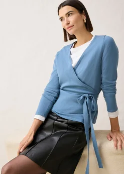 Online Chaqueta de punto con diseño cruzado Mujer Premium|Jerséis