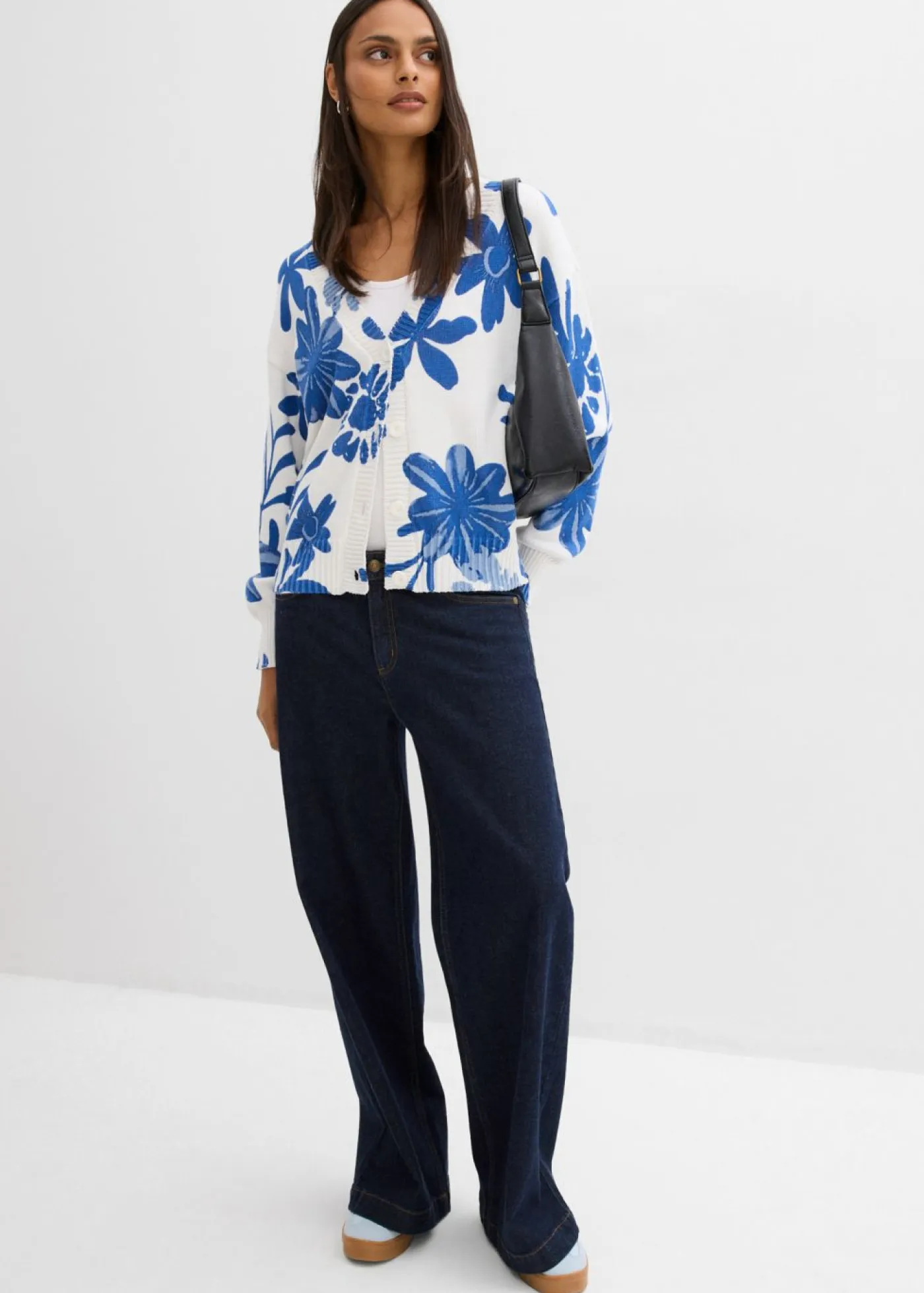 Online Chaqueta de punto con estampado de flores Mujer Jerséis|Ropa De Punto