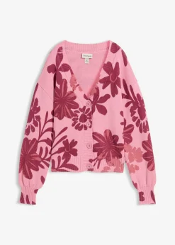Chaqueta de punto con estampado de flores Mujer Jerséis|Ropa De Punto