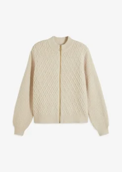 Sale Chaqueta de punto con patrón trenzado Mujer Jerséis|Ropa De Punto