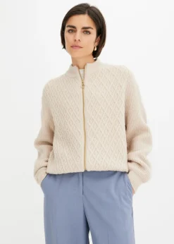 Sale Chaqueta de punto con patrón trenzado Mujer Jerséis|Ropa De Punto