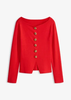 Chaqueta de punto con peplum y botones decorativos Mujer Jerséis|Ropa De Punto