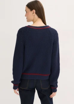 Clearance Chaqueta de punto con rayas en contraste Mujer Jerséis|Ropa De Punto
