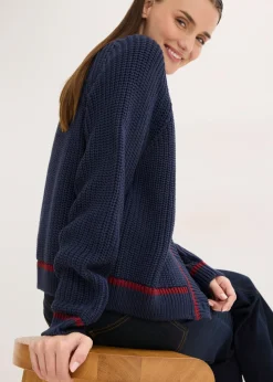 Clearance Chaqueta de punto con rayas en contraste Mujer Jerséis|Ropa De Punto