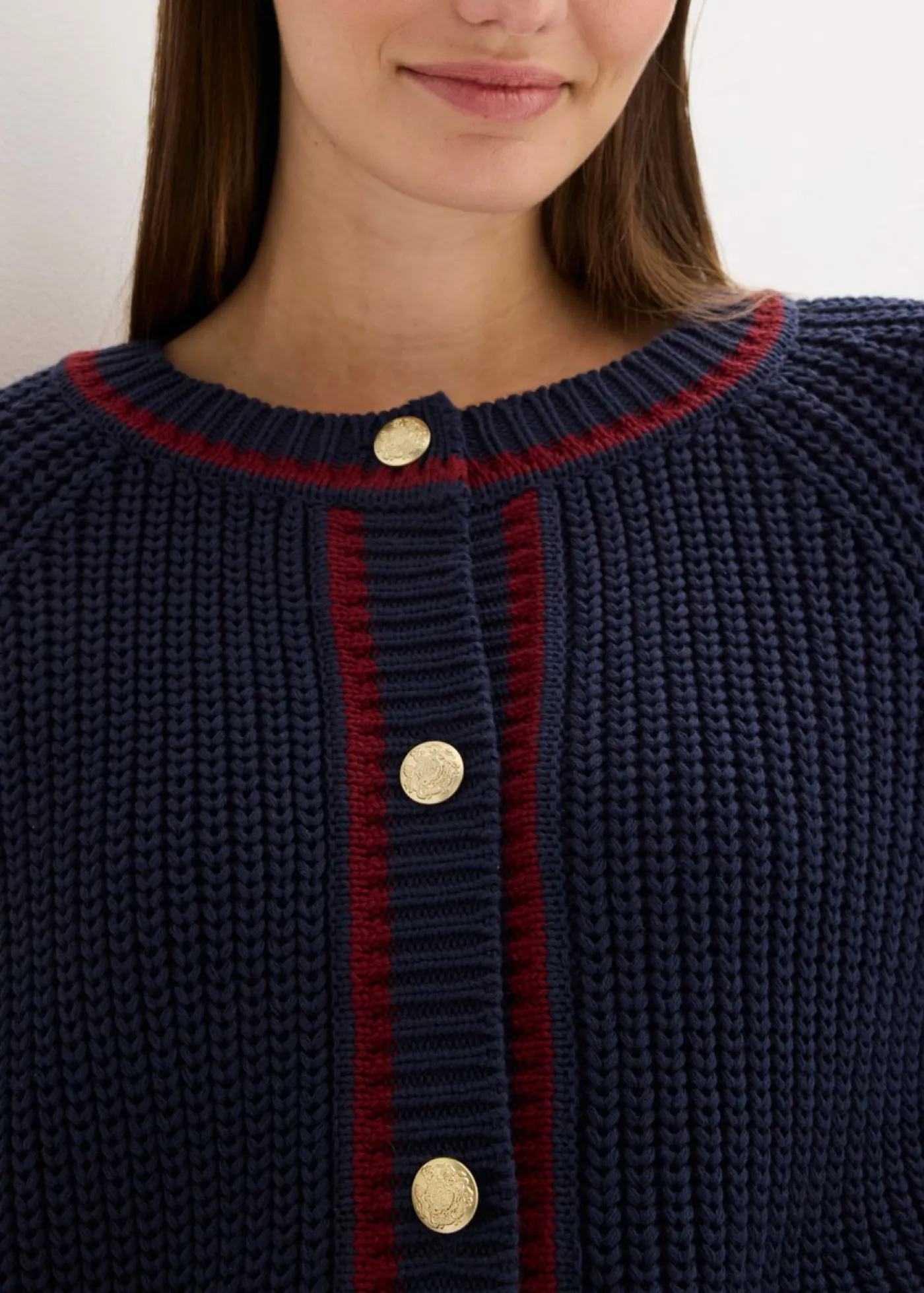 Clearance Chaqueta de punto con rayas en contraste Mujer Jerséis|Ropa De Punto
