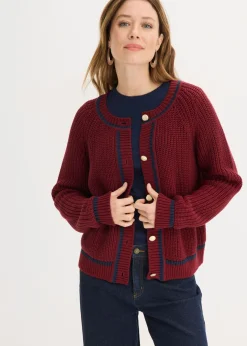 Sale Chaqueta de punto con rayas en contraste Mujer Jerséis|Ropa De Punto