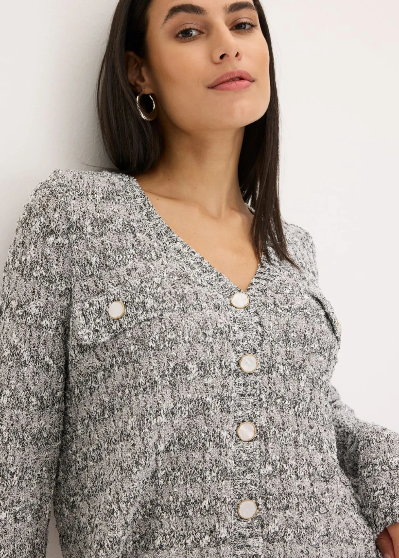 Sale Chaqueta de punto de bouclé Mujer Jerséis|Novedades