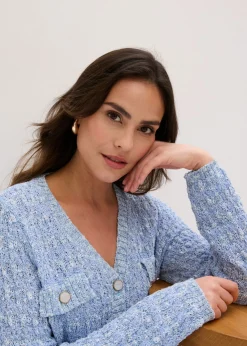 Online Chaqueta de punto de bouclé Mujer Jerséis|Novedades