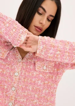 Chaqueta de punto de bouclé Mujer Jerséis|Novedades
