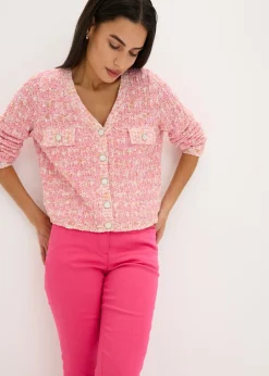 Chaqueta de punto de bouclé Mujer Jerséis|Novedades