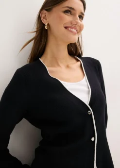 Sale Chaqueta de punto de canalé de mezcla de viscosa Mujer Jerséis|Ropa De Punto