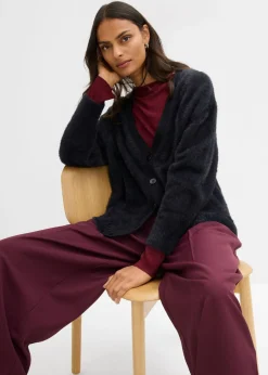 Online Chaqueta de punto de mezcla de viscosa Mujer Esenciales|Jerséis