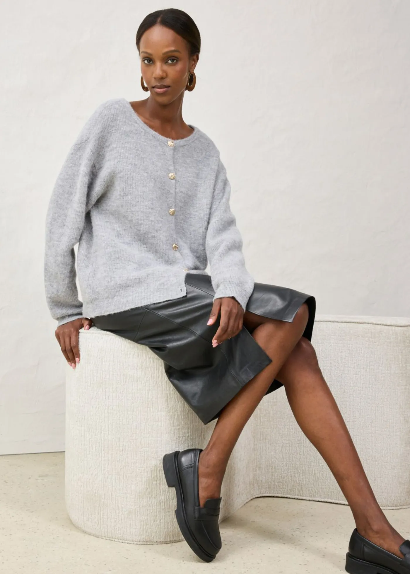 Clearance Chaqueta de punto de mezcla de alpaca Mujer Premium|Jerséis