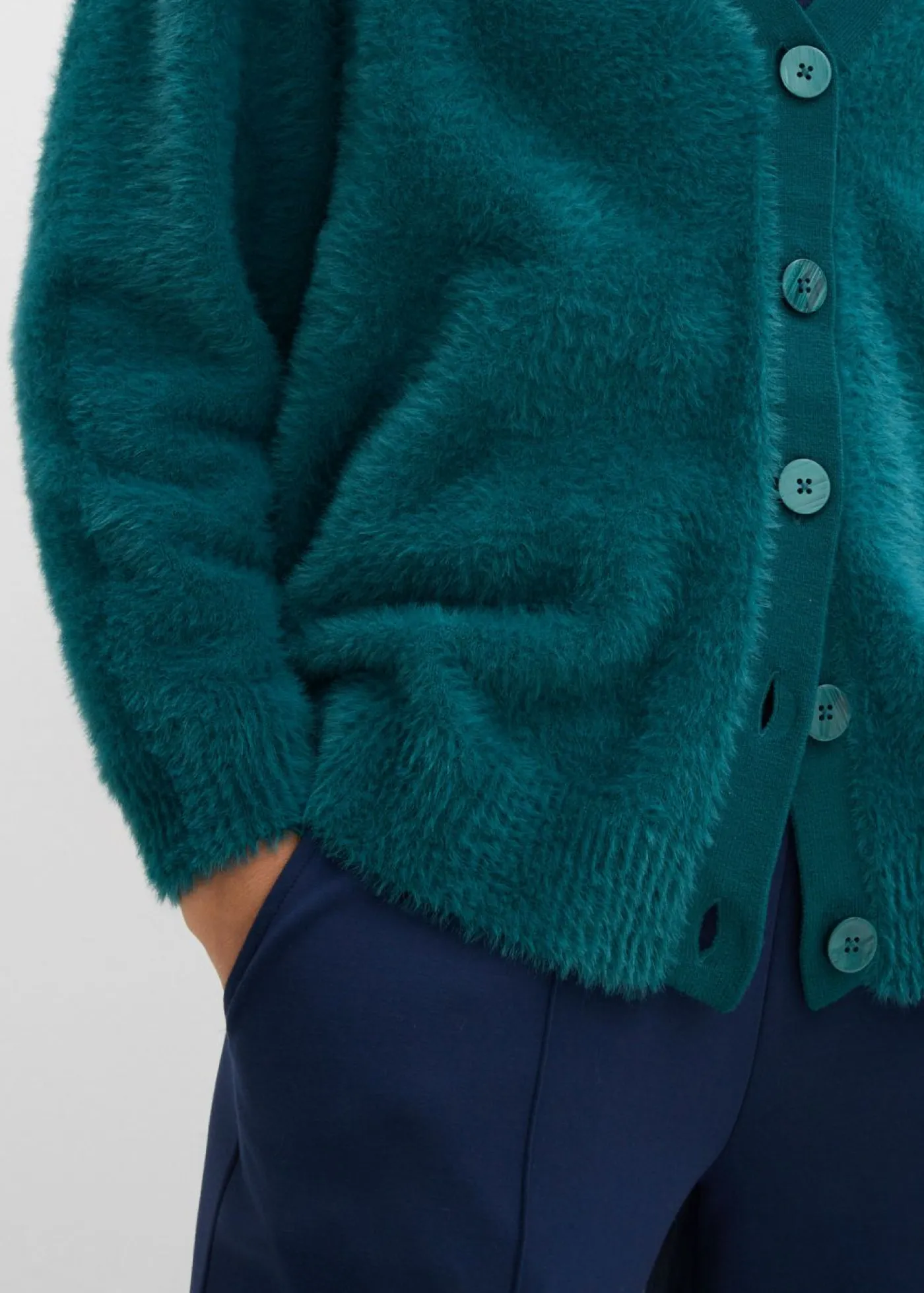 Chaqueta de punto de mezcla de viscosa Mujer Esenciales|Jerséis