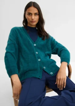 Chaqueta de punto de mezcla de viscosa Mujer Esenciales|Jerséis