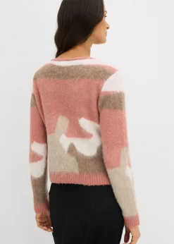 Online Chaqueta de punto estampada con botones Mujer Jerséis|Ropa De Punto
