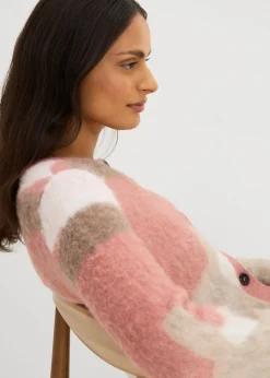 Online Chaqueta de punto estampada con botones Mujer Jerséis|Ropa De Punto