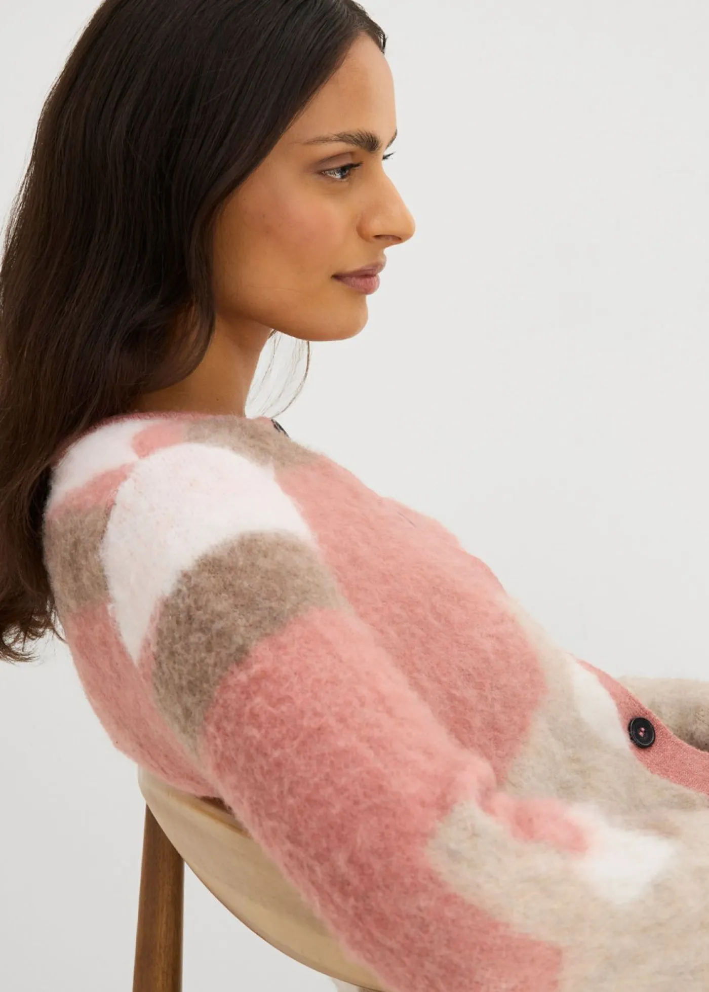 Online Chaqueta de punto estampada con botones Mujer Jerséis|Ropa De Punto