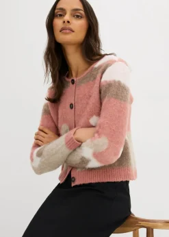 Online Chaqueta de punto estampada con botones Mujer Jerséis|Ropa De Punto