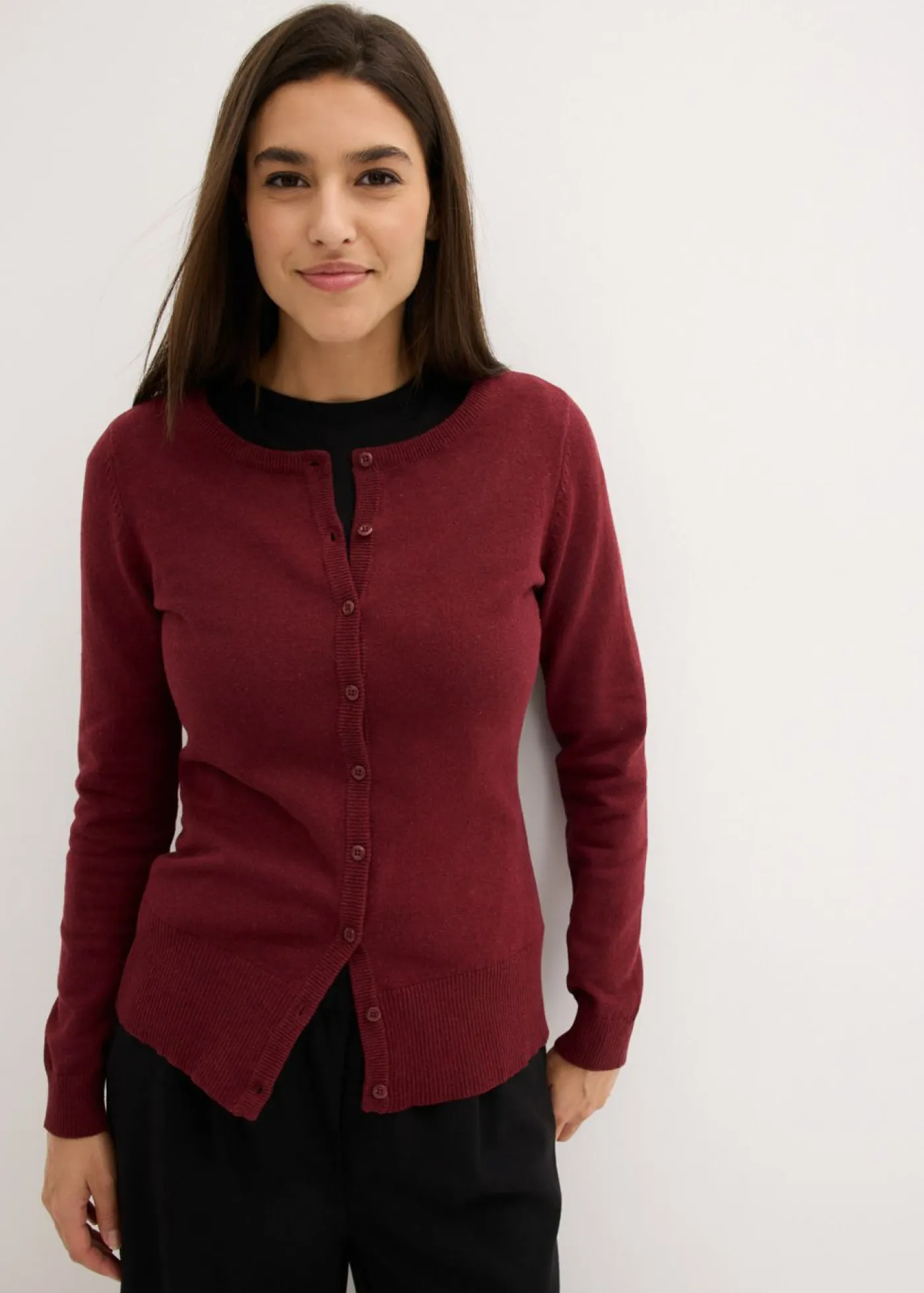 New Chaqueta de punto fino con algodón reciclado Mujer Básicos|Jerséis
